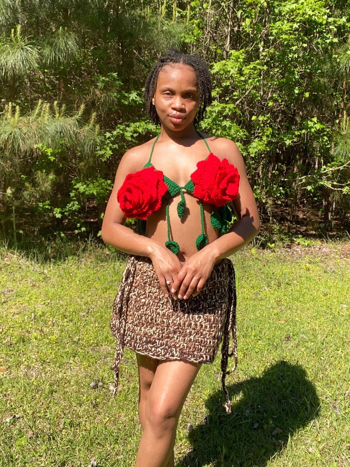 Rose Flower Crop Top