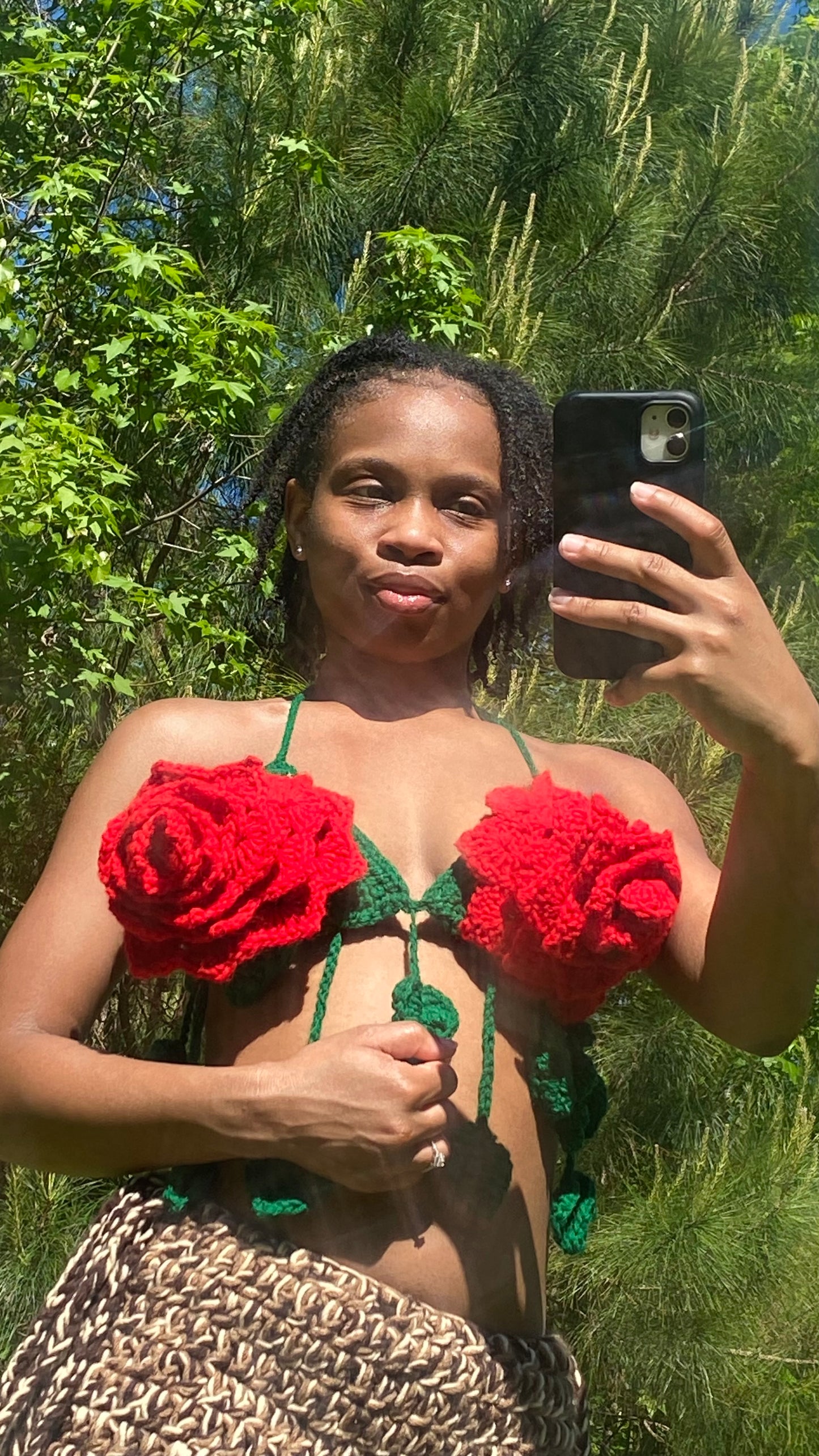 Rose Flower Crop Top