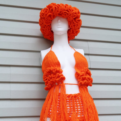 Orange You Glad To See Me Three Piece Swimsuit Set