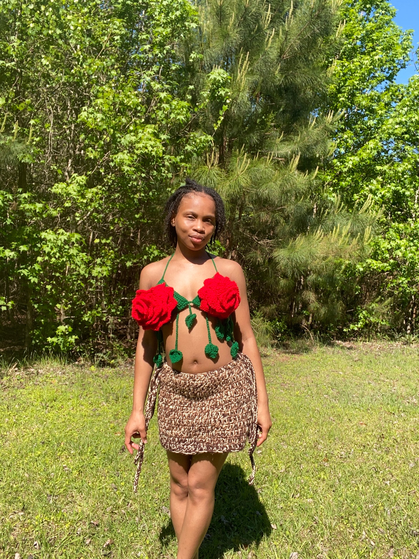 Rose Flower Crop Top