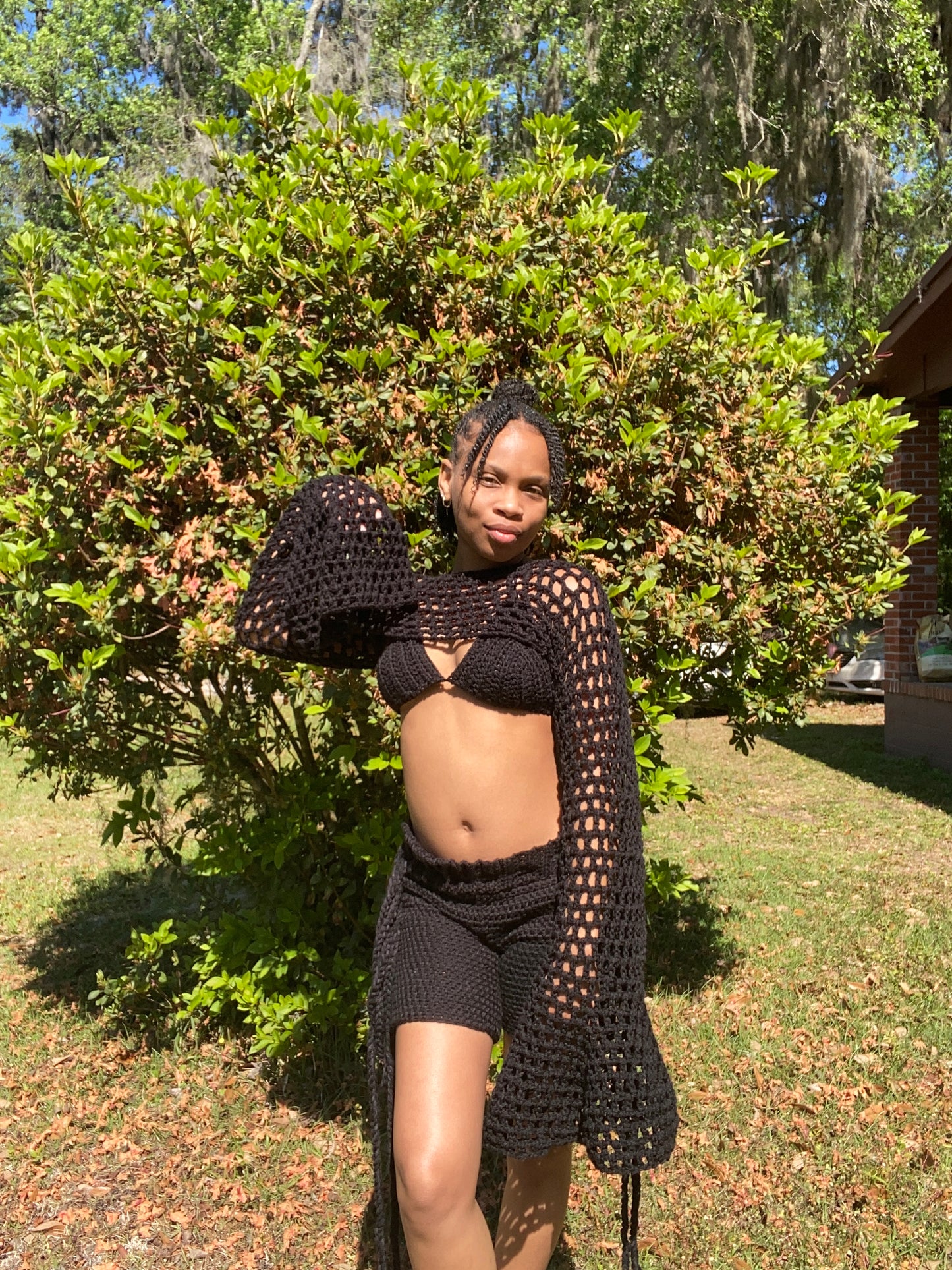 BELL SLEEVE BOLERO 3 PIECE SHORT SET